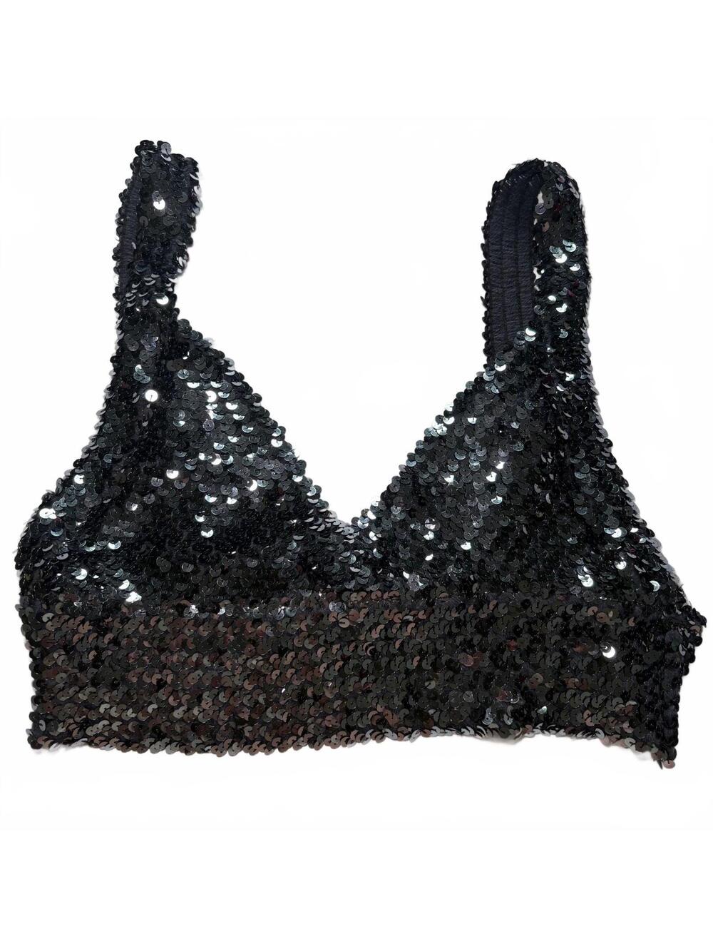 IOU Sequin Bralette Crop Top Indie Sleeze Y2K Rave Festival M/L Vintage